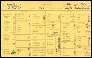 WPA household census for 346 EAST 33RD STREET, Los Angeles
