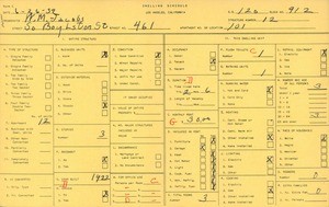 WPA household census for 461 S BOYLSTION ST, Los Angeles