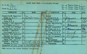 WPA block face card for household census (block 2771) in Los Angeles County