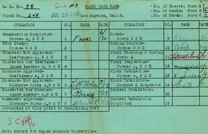 WPA block face card for household census of Echo Park, Effie, Preston, Armitage, Lemoyne Streets, in Los Angeles