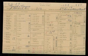 WPA household census for 316 S GRAND AVENUE, Los Angeles