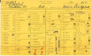 WPA household census for 805 N CASTELAR, Los Angeles