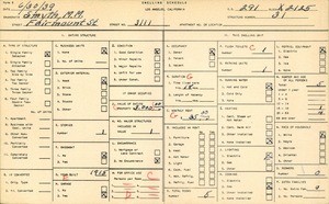 WPA household census for 3111 FAIRMOUNT ST, Los Angeles