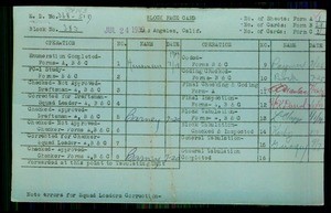 WPA block face card for household census of La Grange, Cotner, Mississippi, Beloit Streets, in Los Angeles County