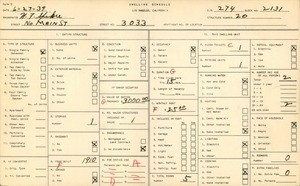 WPA household census for 3033 N MAIN ST, Los Angeles