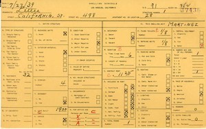 WPA household census for 498 CALIFORNIA, Los Angeles