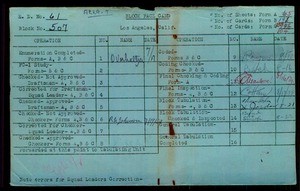 WPA block face card for household census of Innes, Victor, Figueroa, Adobe, College, Whiteknoll, Marview, Everett, Sunset Streets, in Los Angeles