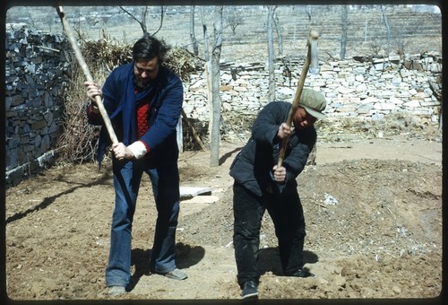 CCAS Friendship Delegation member participating in labor