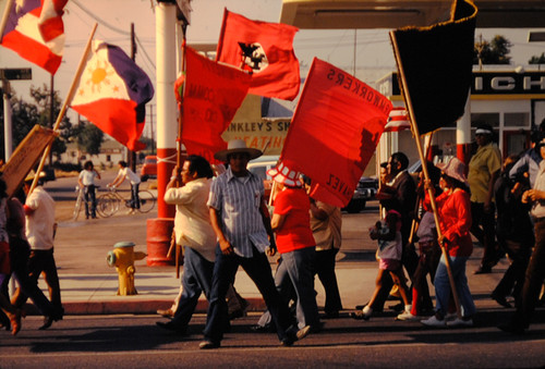 1973 Grape Strike: Filipino, Mexican and Puerto Rican Flags