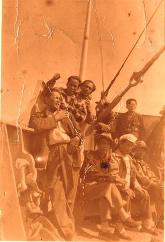 Filipino migrant workers aboard ship