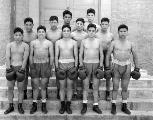 Group portrait of boxing team