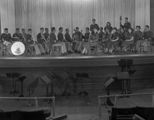 Orchestra students performing