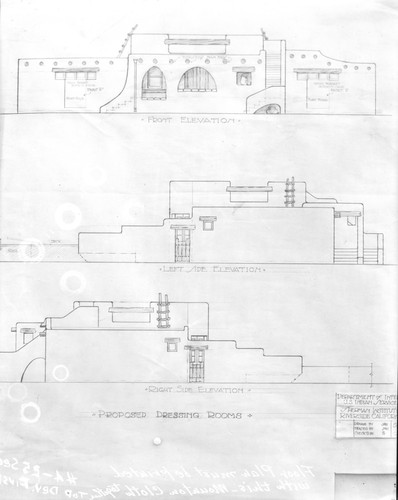 Floor plan of proposed dressing room