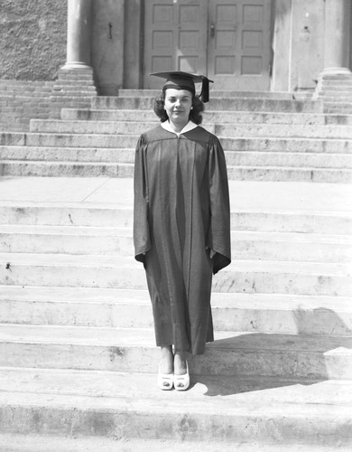 Portrait of student in graduation gown