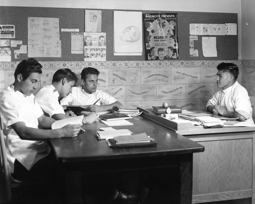 Student barbers attend class