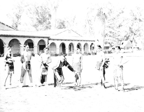 Students dancing in regalia