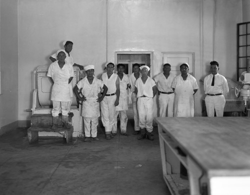 Group portrait of kitchen staff