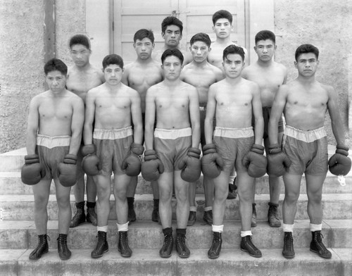 Group portrait of boxing team