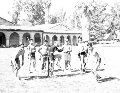 Students dancing in regalia