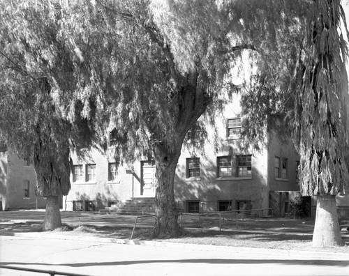 View of gymnasium building on Sherman campus