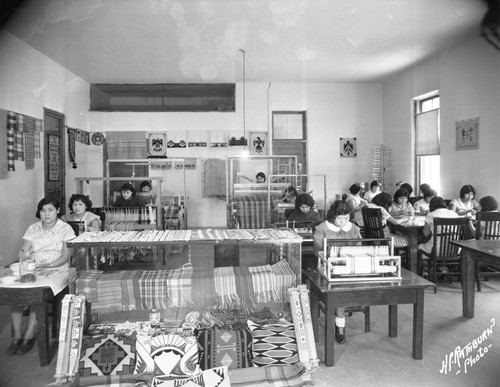 Students work on crafts in classroom