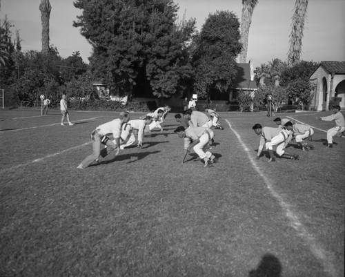 Playing football