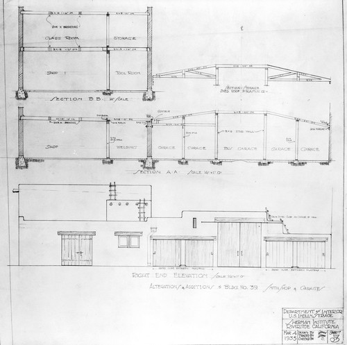 Architectural plans for smith shop and garage