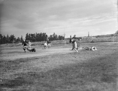 Students playing football