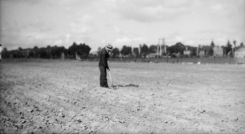 Man working on field