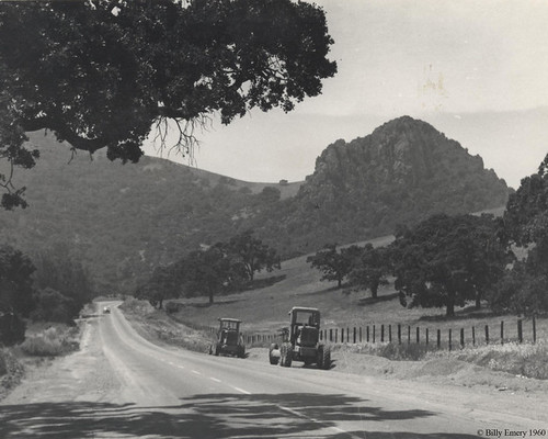 Highway 152 with farm equipment, LH151 © 1950 Billy Emery