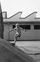 1975 - Skateboarder at Jordan Middle School