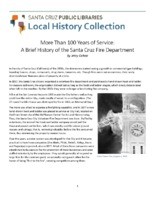 More Than 100 Years of Service: A Brief History of the Santa Cruz Fire Department