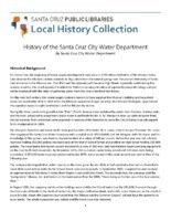 History of the Santa Cruz City Water Department