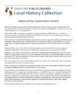 History of the Central Water District