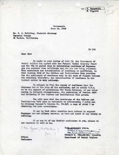 Correspondence on Establishment of Residency