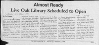 Almost Ready Live Oak Library Scheduled to Open