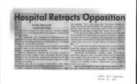 Hospital Retracts Opposition