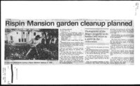 Rispin Mansion garden cleanup planned