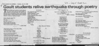 Gault students relive earthquake through poetry