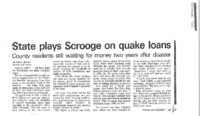 State plays Scrooge on quake loans