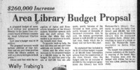 Area Library Budget Proposal