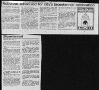 Activities scheduled for city's bicentennial celbration