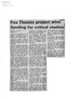 Fox Theater project wins funding for critical studies