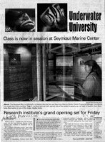 Class is now in session at Seymour Marine Center: Research institute's grand opening set for Friday