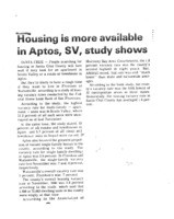 Housing is more available in Aptos, SV, study shows