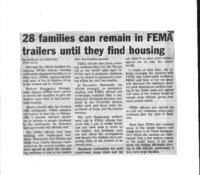 28 families can remain in FEMA trailers until they find housing