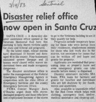 Disaster relief office now open in Santa Cruz