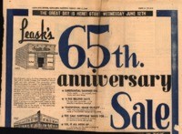 Leask's 65th anniversary sale