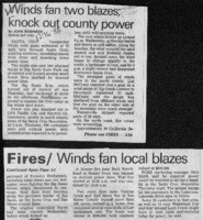 Winds fan two blazes; knock out county power