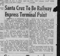 Santa Cruz to be Railway Express Terminal Point